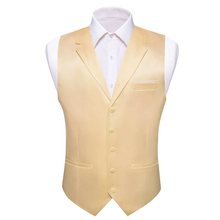 New Wheat Solid Jacquard Men's Collar Vest Set vest set S (Chest 40")   - Sophisticated Gentlemen