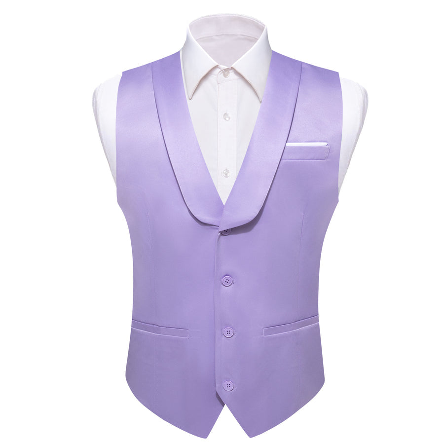 New Plum Solid Jacquard Men's Collar Vest Set vest set S (Chest 40")   - Sophisticated Gentlemen