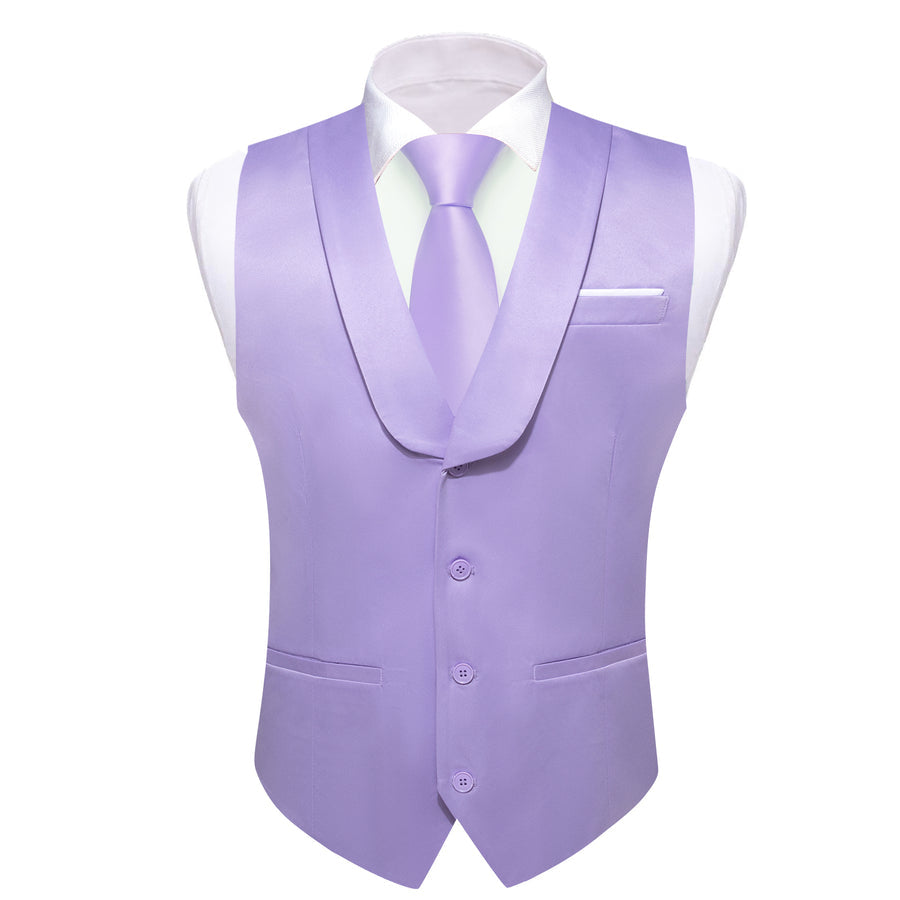 New Plum Solid Jacquard Men's Collar Vest Set vest set    - Sophisticated Gentlemen