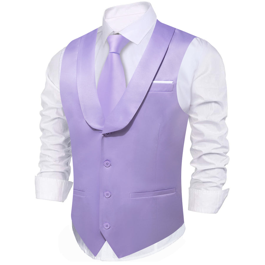 New Plum Solid Jacquard Men's Collar Vest Set vest set    - Sophisticated Gentlemen