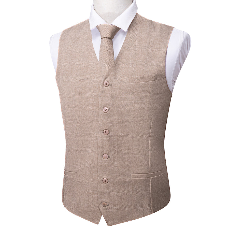 Gray and Pink Solid Jacquard Vest Set - 2 Piece vest set    - Sophisticated Gentlemen