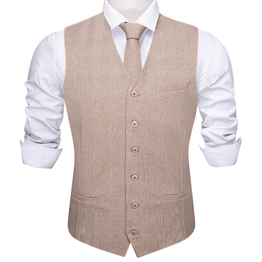 Gray and Pink Solid Jacquard Vest Set - 2 Piece vest set    - Sophisticated Gentlemen