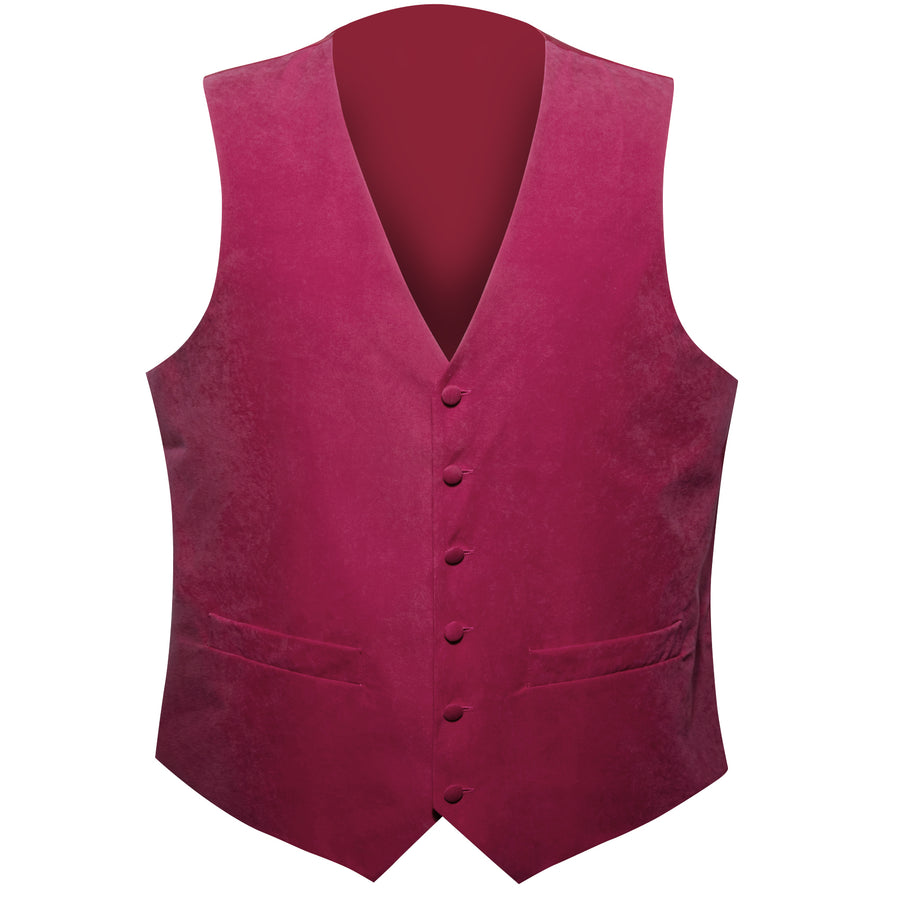 Red Solid Splicing Jacquard Vest Set vest set S (Chest 40")   - Sophisticated Gentlemen