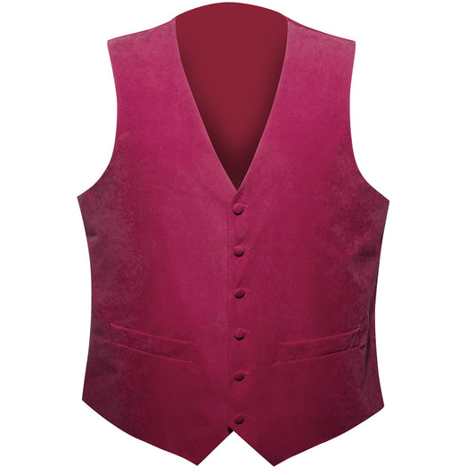 Red Solid Splicing Jacquard Vest Set vest set S (Chest 40")   - Sophisticated Gentlemen