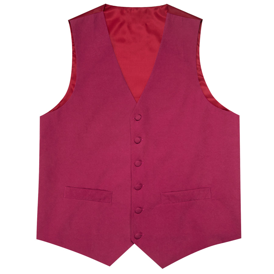 Red Solid Splicing Jacquard Vest Set vest set    - Sophisticated Gentlemen