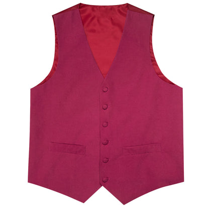 Red Solid Splicing Jacquard Vest Set vest set    - Sophisticated Gentlemen