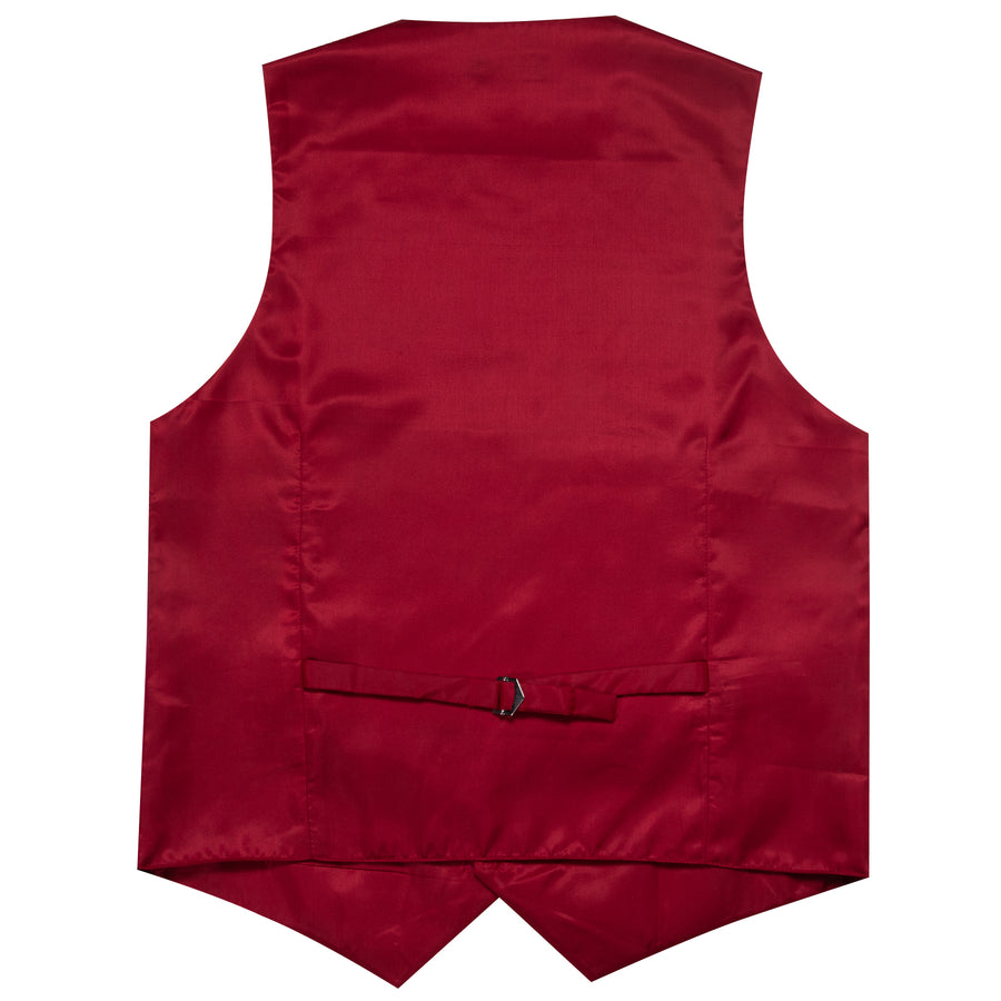 Red Solid Splicing Jacquard Vest Set vest set    - Sophisticated Gentlemen