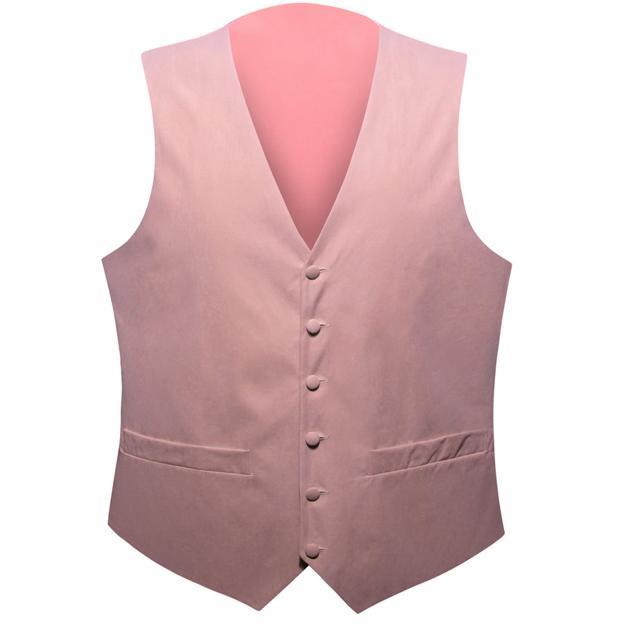 New Pink Solid Splicing Jacquard Men's Vest Set vest set S (Chest 40")   - Sophisticated Gentlemen