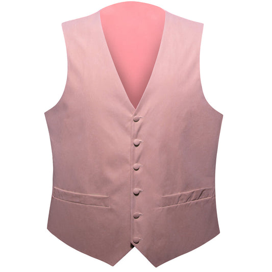 New Pink Solid Splicing Jacquard Men's Vest Set vest set S (Chest 40")   - Sophisticated Gentlemen