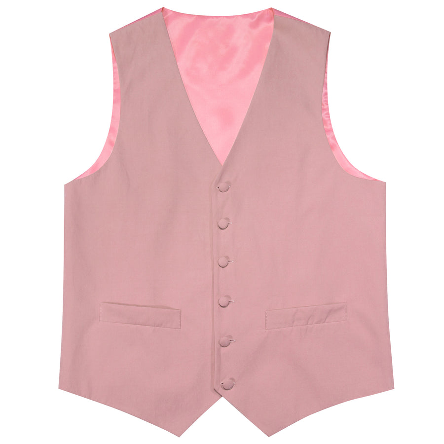 New Pink Solid Splicing Jacquard Men's Vest Set vest set    - Sophisticated Gentlemen