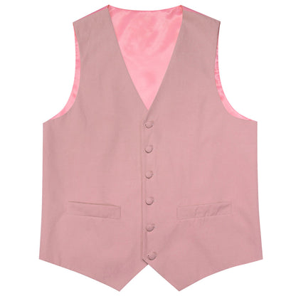 New Pink Solid Splicing Jacquard Men's Vest Set vest set    - Sophisticated Gentlemen