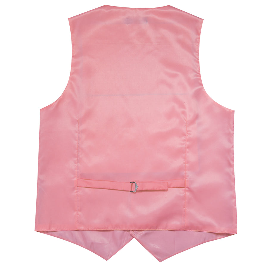 New Pink Solid Splicing Jacquard Men's Vest Set vest set    - Sophisticated Gentlemen