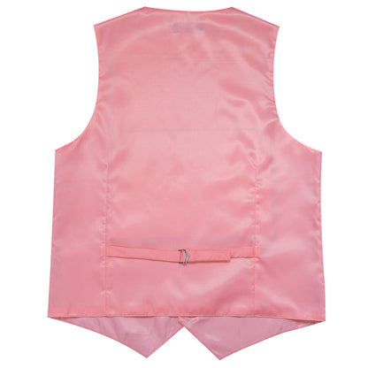 New Pink Solid Splicing Jacquard Men's Vest Set vest set    - Sophisticated Gentlemen