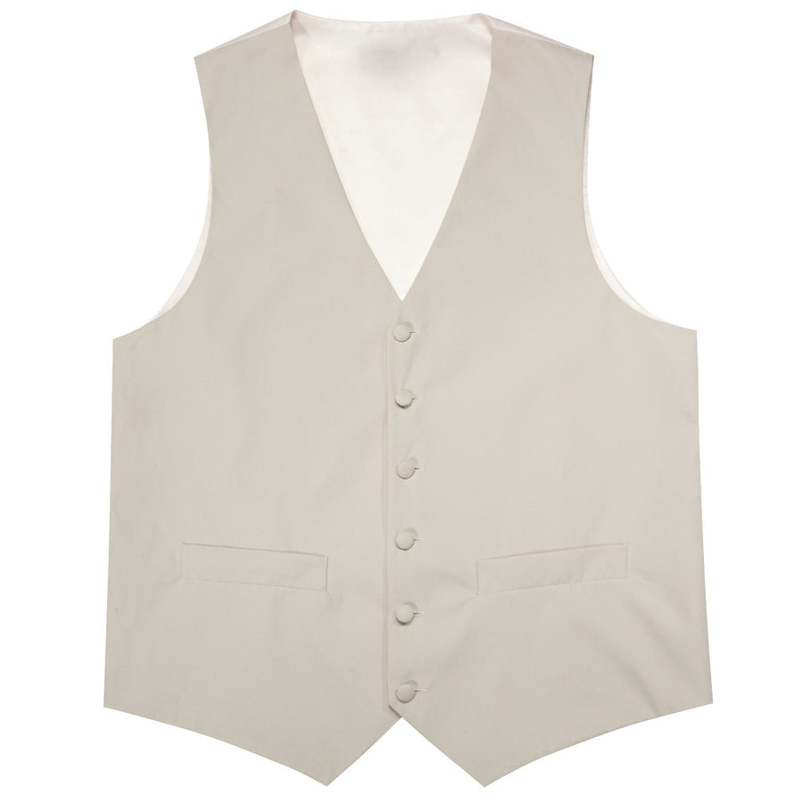 Champagne White Solid Splicing Jacquard Men's Vest Set vest set    - Sophisticated Gentlemen
