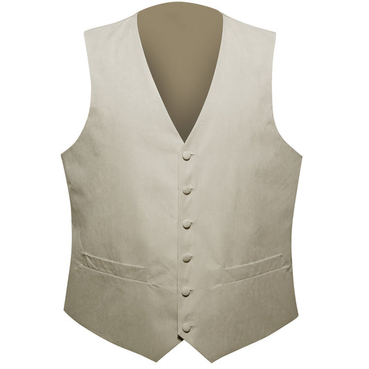 Light Brown Solid Splicing Jacquard Men's Vest Set vest set S (Chest 40")   - Sophisticated Gentlemen