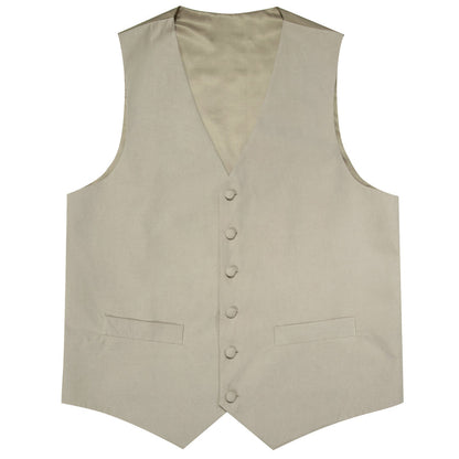 Light Brown Solid Splicing Jacquard Men's Vest Set vest set    - Sophisticated Gentlemen