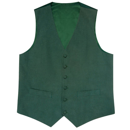 Emerald Green Solid Splicing Jacquard Men's Vest Set vest set    - Sophisticated Gentlemen