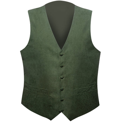 Green Vest Sage Solid Splicing Jacquard Vest Set vest set    - Sophisticated Gentlemen