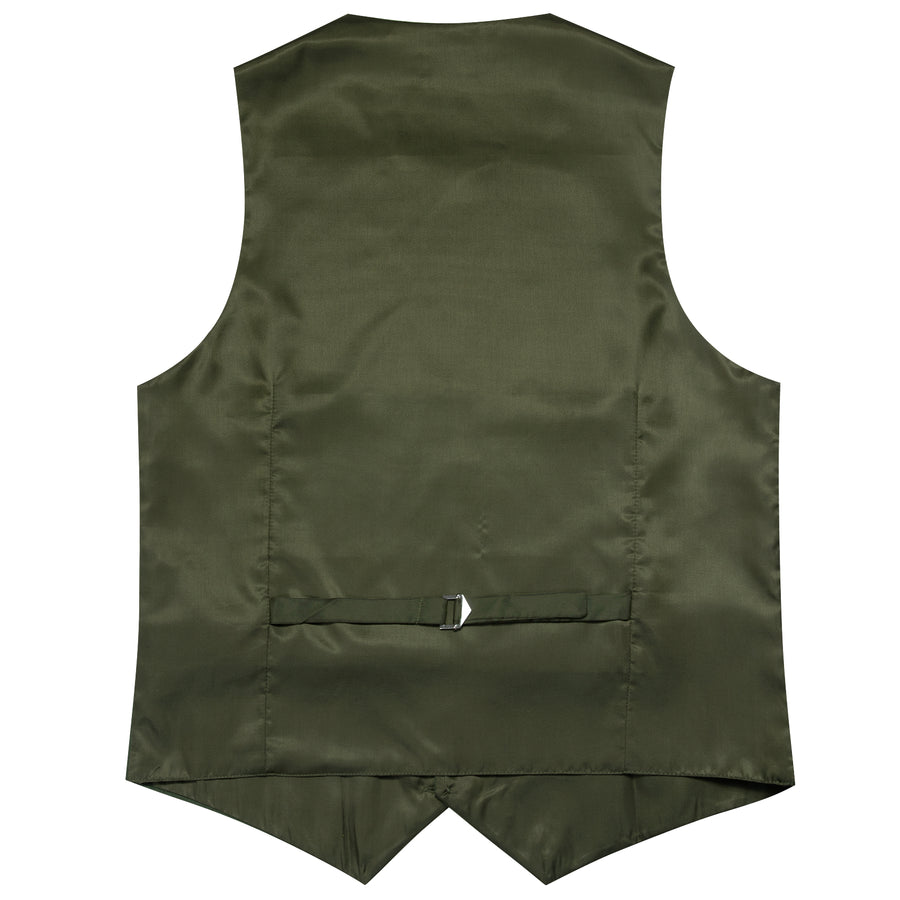 Green Vest Sage Solid Splicing Jacquard Vest Set vest set    - Sophisticated Gentlemen
