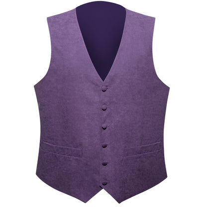 Dark Purple Solid Splicing Jacquard Men's Vest Set vest set    - Sophisticated Gentlemen