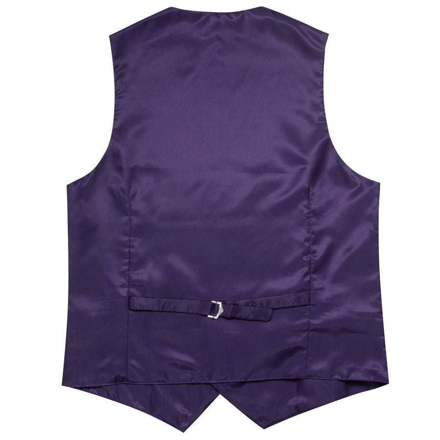 Dark Purple Solid Splicing Jacquard Men's Vest Set vest set    - Sophisticated Gentlemen