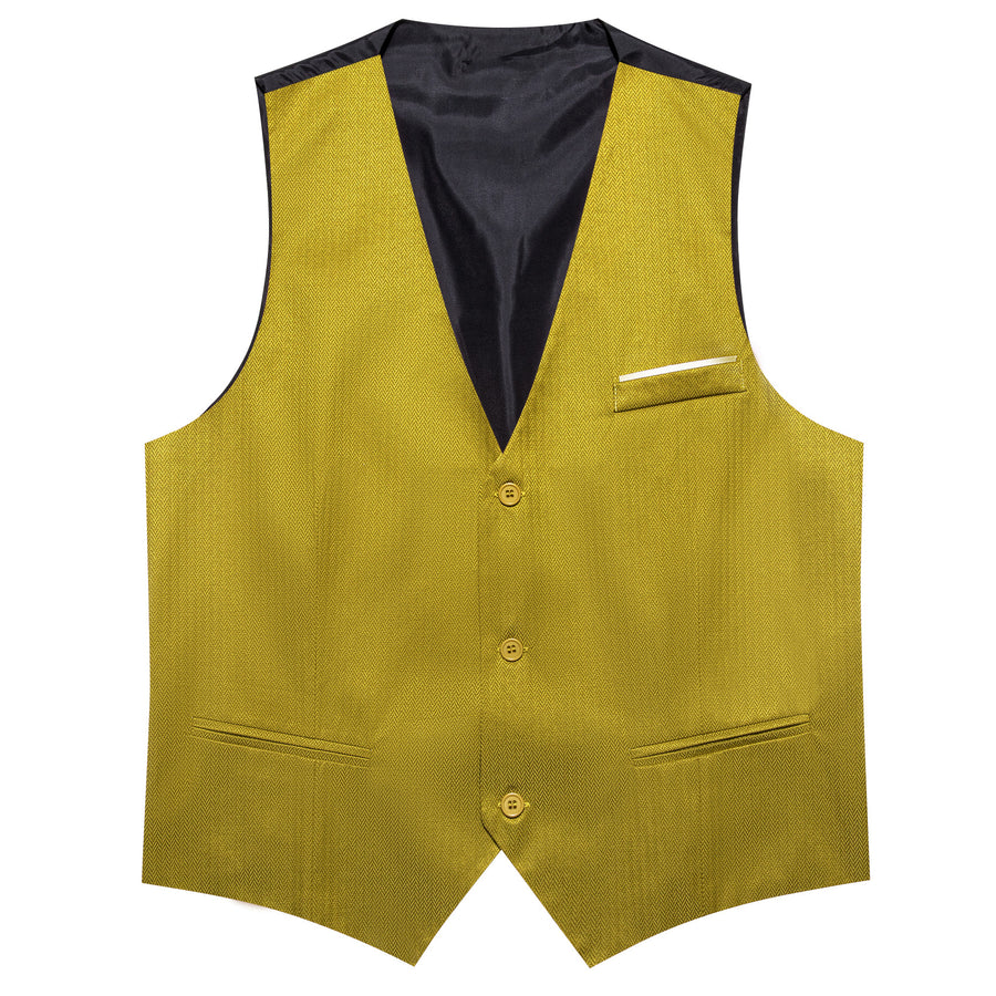 Olive Green Solid Men's V Neck Vest Set vest set    - Sophisticated Gentlemen