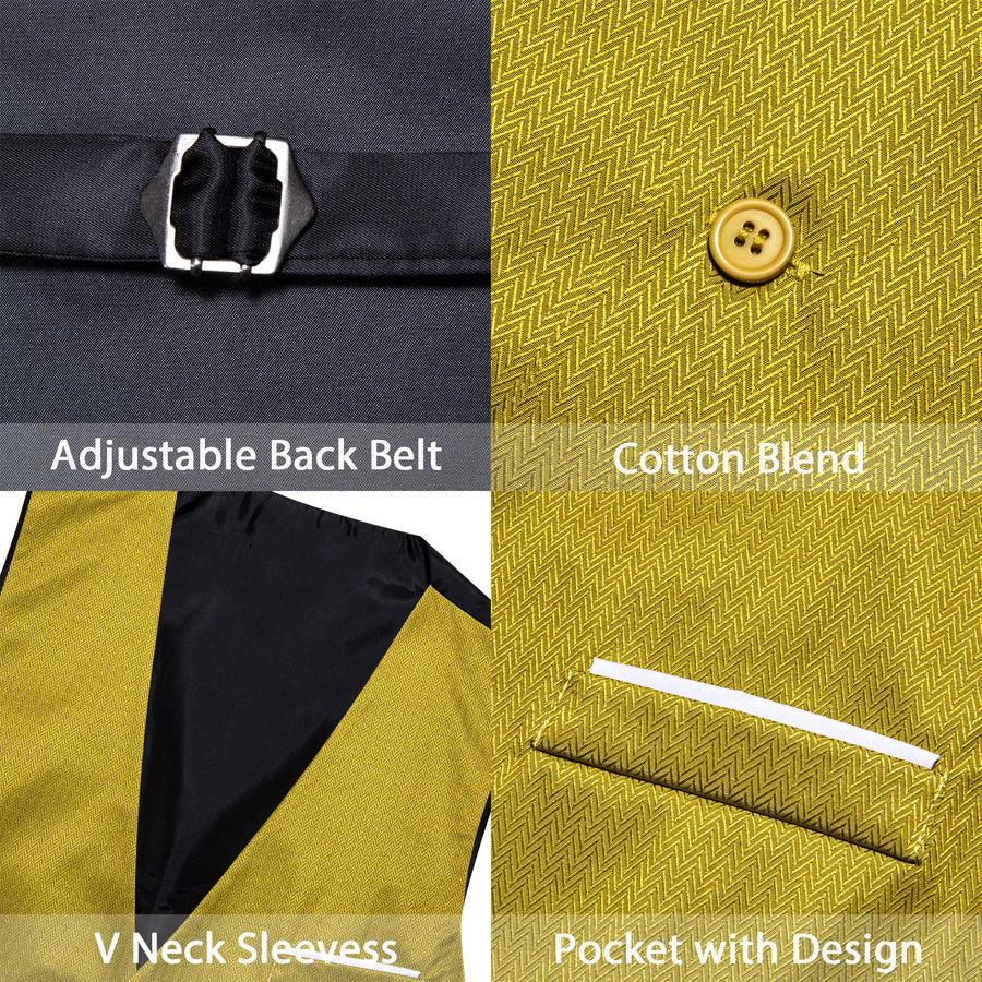 Olive Green Solid Men's V Neck Vest Set vest set    - Sophisticated Gentlemen
