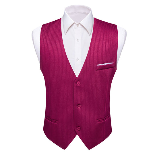 Iris Purple Solid Men's V Neck Vest Set vest set S (Chest 40")   - Sophisticated Gentlemen