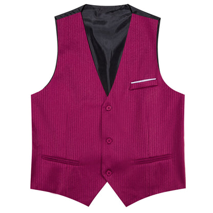 Iris Purple Solid Men's V Neck Vest Set vest set    - Sophisticated Gentlemen