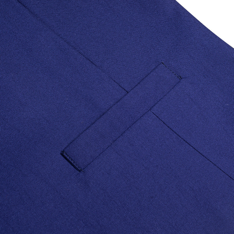 Royal Blue Cotton Solid Splicing Jacquard Vest Set vest set    - Sophisticated Gentlemen
