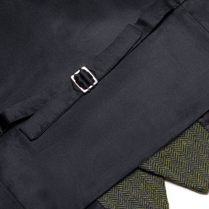 Dark Green Solid Wool Splicing Jacquard Men's Vest Set vest set    - Sophisticated Gentlemen