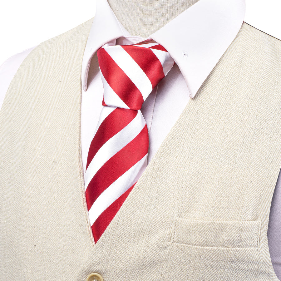 Champagne Solid Wool Splicing Jacquard Men's Vest Set vest set    - Sophisticated Gentlemen