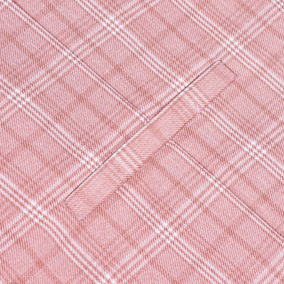 Pink White Plaid Splicing Jacquard Men's Vest Set vest set    - Sophisticated Gentlemen