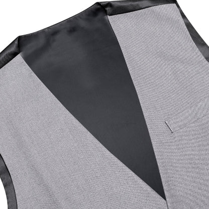 Gray Solid Splicing Jacquard Men's Vest Set vest set    - Sophisticated Gentlemen