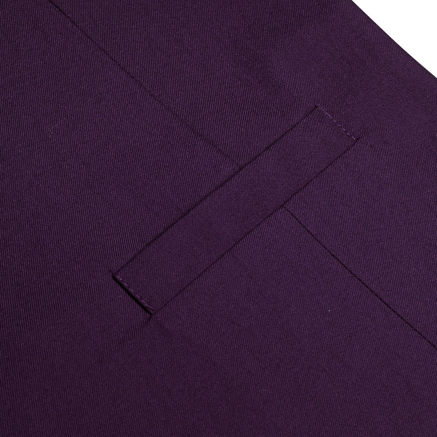 Grape Purple Solid Splicing Jacquard Men's Vest Set vest set    - Sophisticated Gentlemen