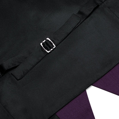 Grape Purple Solid Splicing Jacquard Men's Vest Set vest set    - Sophisticated Gentlemen