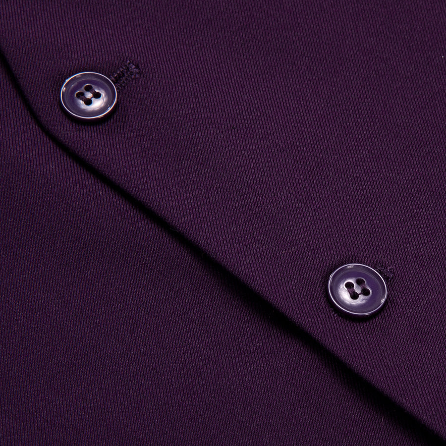 Grape Purple Solid Splicing Jacquard Men's Vest Set vest set    - Sophisticated Gentlemen