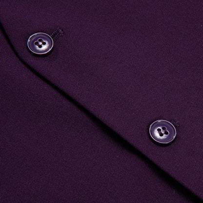 Grape Purple Solid Splicing Jacquard Men's Vest Set vest set    - Sophisticated Gentlemen