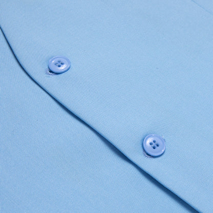 Light Sky Blue Solid Splicing Jacquard Men's Vest Set vest set    - Sophisticated Gentlemen