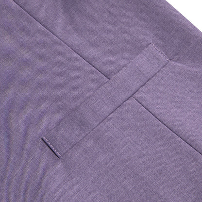 Heather Purple Solid Splicing Jacquard Men's Vest Set vest set    - Sophisticated Gentlemen