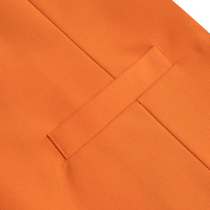 Carrot Orange Solid Splicing Jacquard Men's Vest Set vest set    - Sophisticated Gentlemen