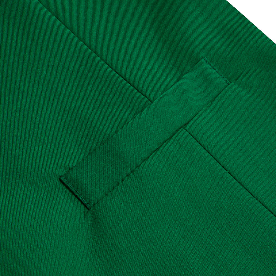 Emerald Green Solid Splicing Jacquard Men's Vest Set vest set    - Sophisticated Gentlemen