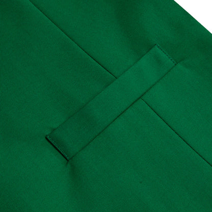 Emerald Green Solid Splicing Jacquard Men's Vest Set vest set    - Sophisticated Gentlemen