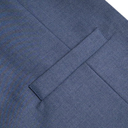 Slate Blue Solid Splicing Jacquard Vest Set vest set    - Sophisticated Gentlemen