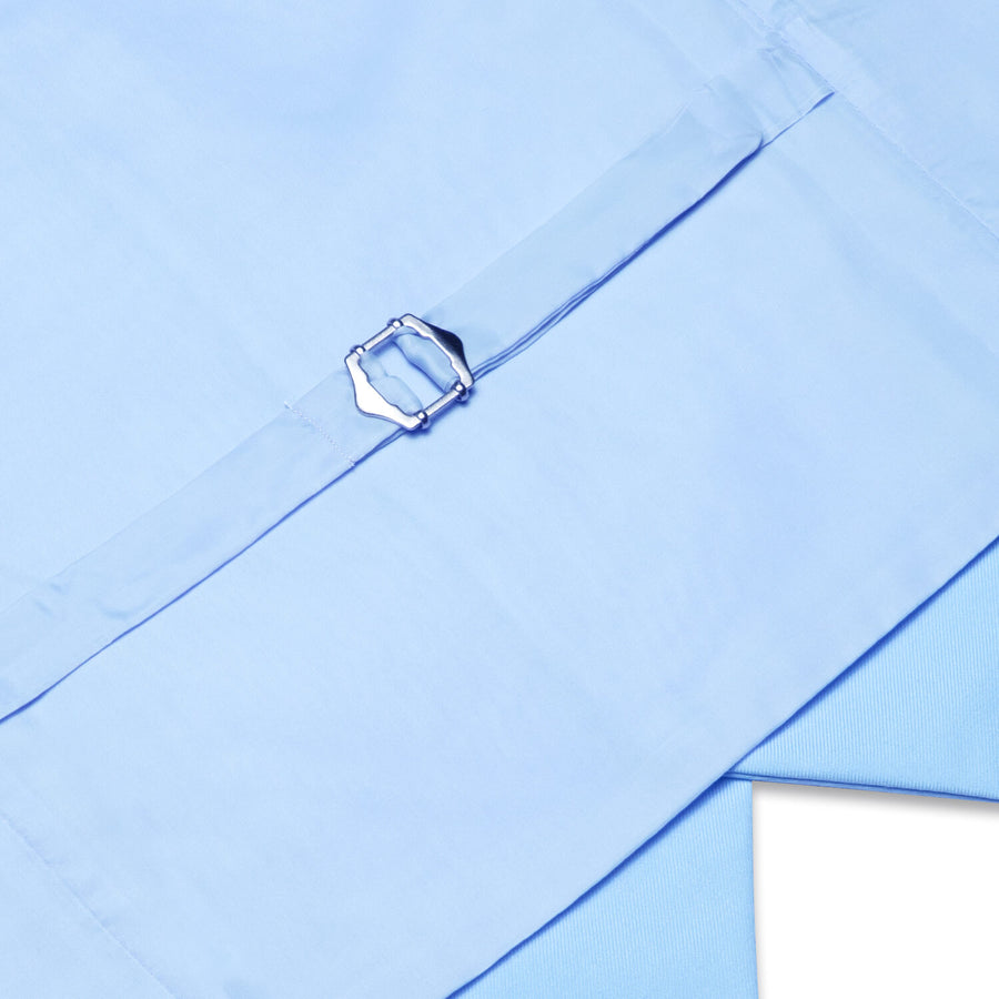 Baby Blue Solid Silk Vest Set vest set    - Sophisticated Gentlemen
