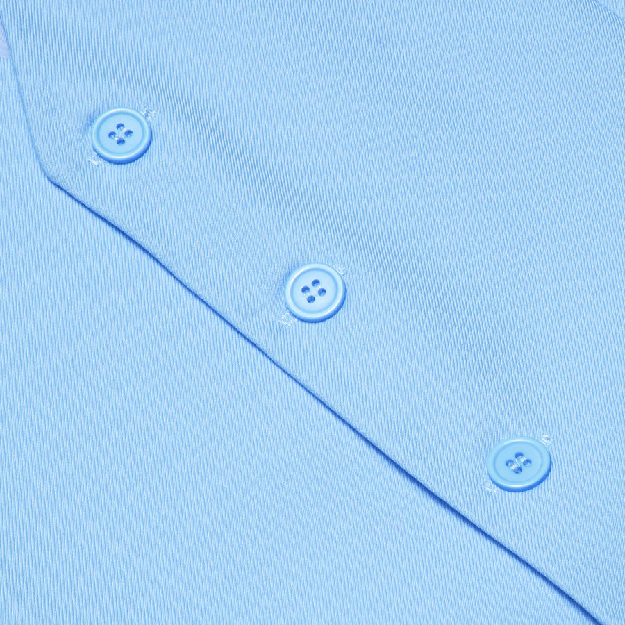 Baby Blue Solid Silk Vest Set vest set    - Sophisticated Gentlemen