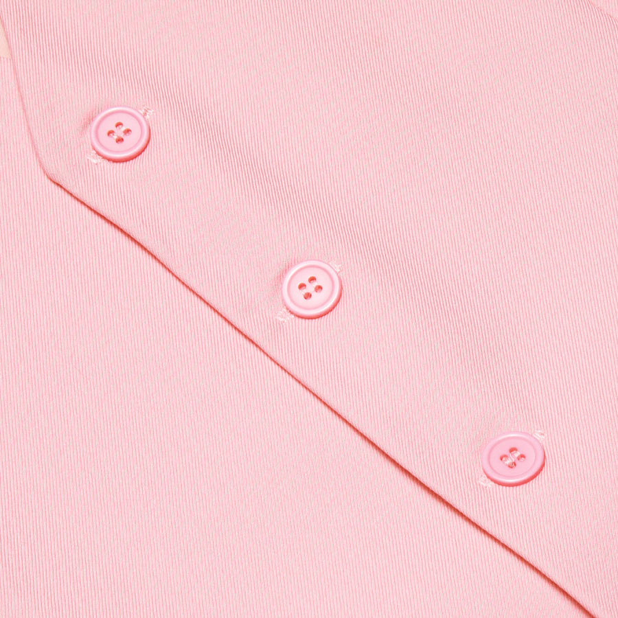Baby Pink Solid Silk Vest Set vest set    - Sophisticated Gentlemen