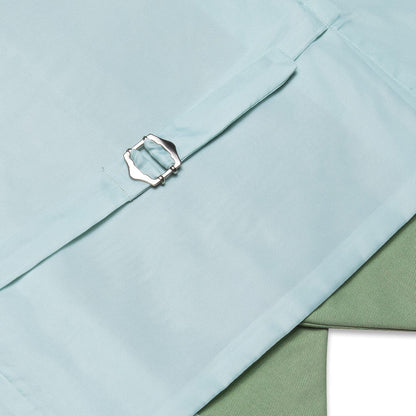 Sage Green Solid Silk Vest Set vest set    - Sophisticated Gentlemen