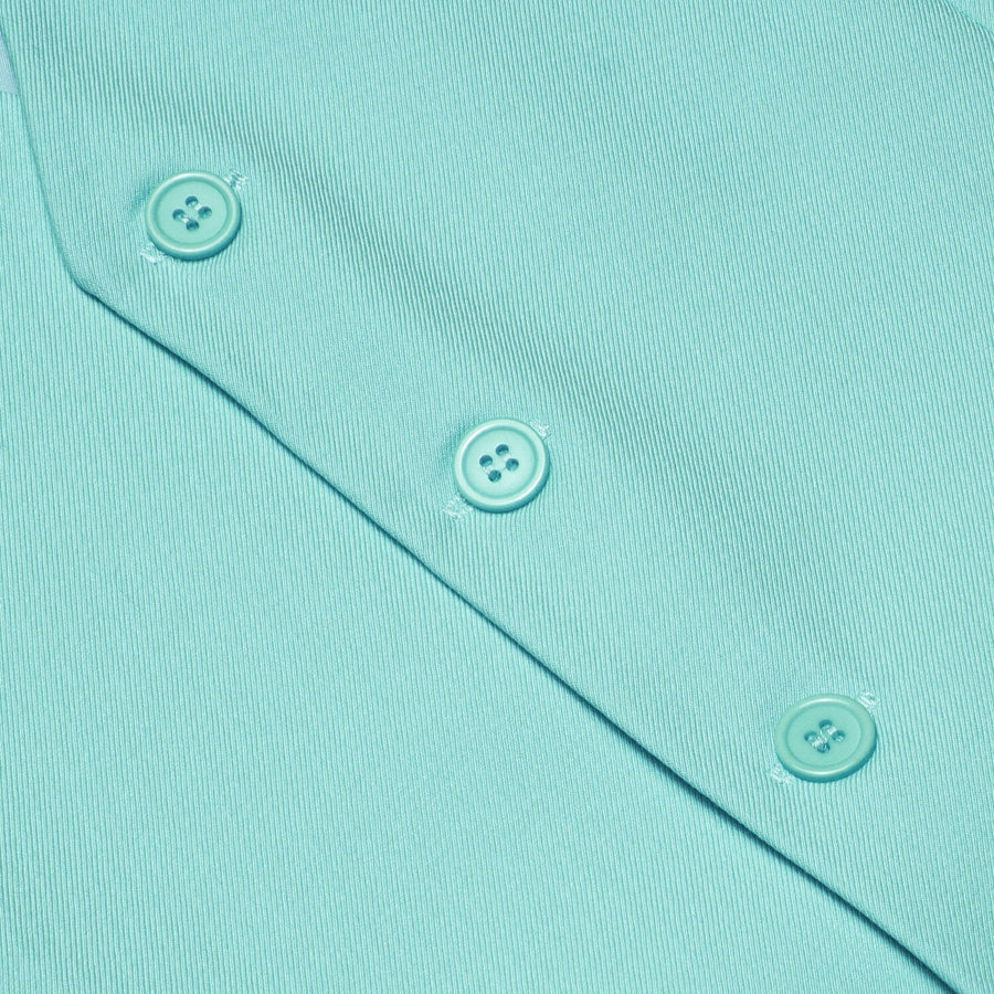 Pale Teal Solid Silk Vest Set vest set    - Sophisticated Gentlemen
