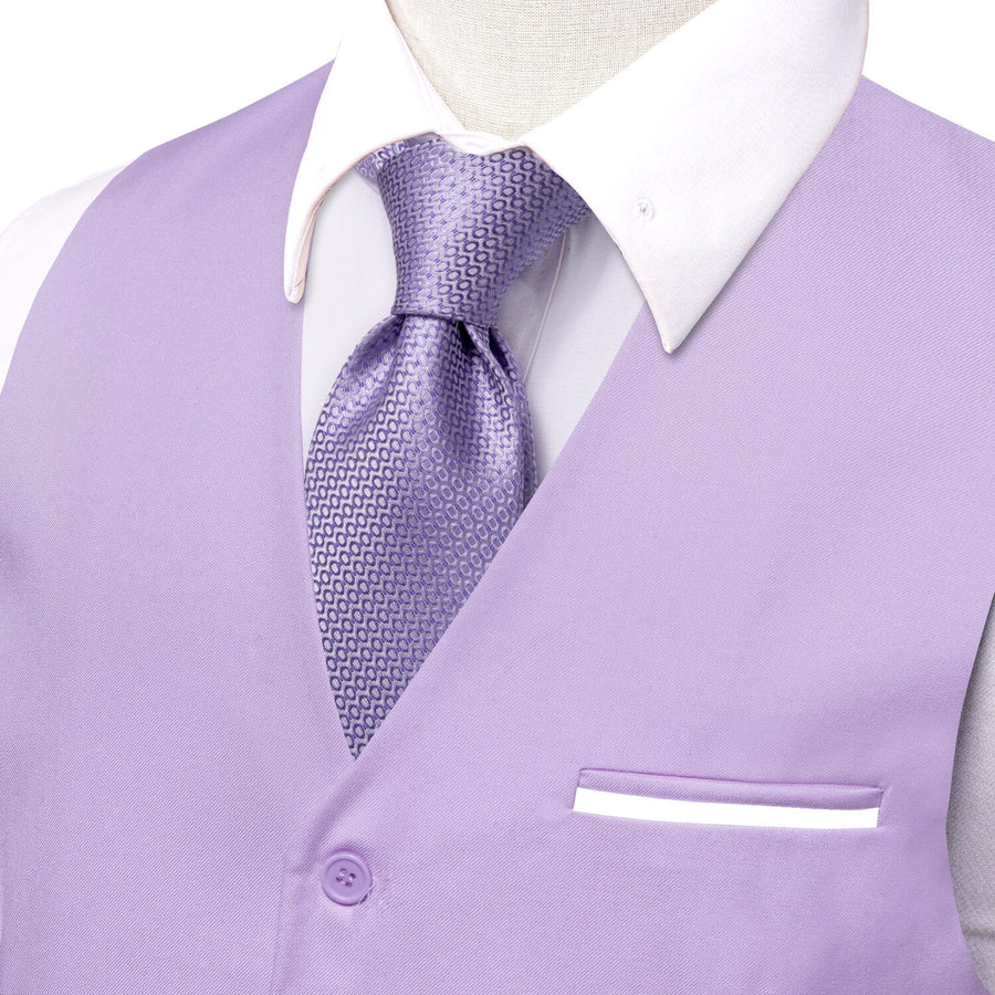 Thistle Purple Solid Silk Vest Set vest set    - Sophisticated Gentlemen